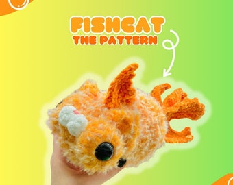 PDF Digital Crochet Pattern-FishCat/ Crochet pattern/ amigurumi/ Cat/ unique
