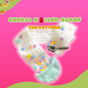 PDF Digital Crochet Pattern- Cereal Scarf/ Food Scarf/ breakfast
