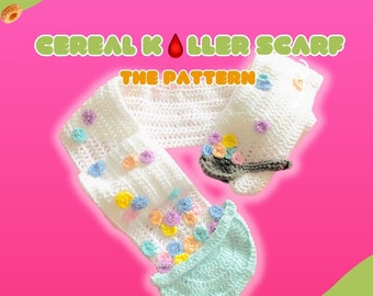 PDF Digital Crochet Pattern- Cereal Scarf/ Food Scarf/ breakfast