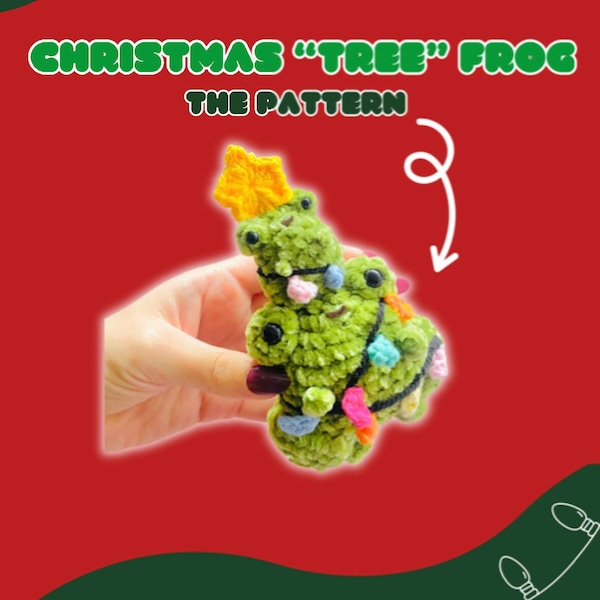 Christmas Tree Frog- PDF Digital Crochet Pattern