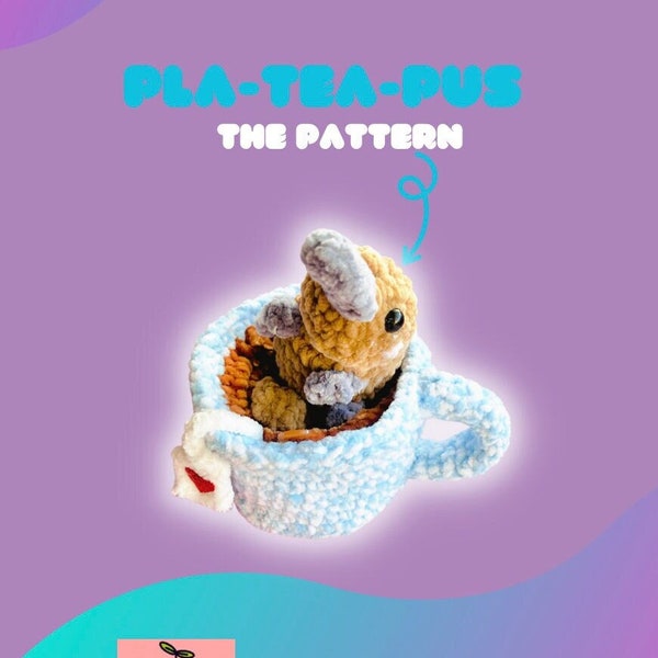 PDF Digital Crochet Pattern- Pla-TEA-pus