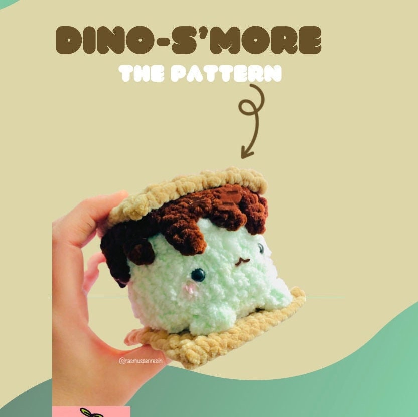 PDF Digital Crochet Pattern- DinoS’more (the Dinosaur and s’more mashup)