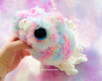 Cotton Candy FishCat OOAK crochet plushie