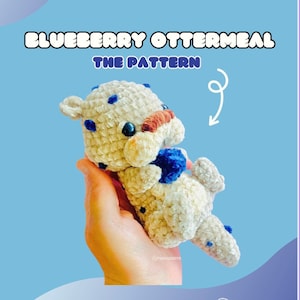 PDF Digital Crochet Pattern- Blueberry Otter OTTERMEAL (the otter and blueberry oatmeal mashup)