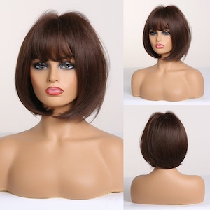 Blonde Unicorn Ombre Purple Pink Short Bob Wigs With Bangs Party