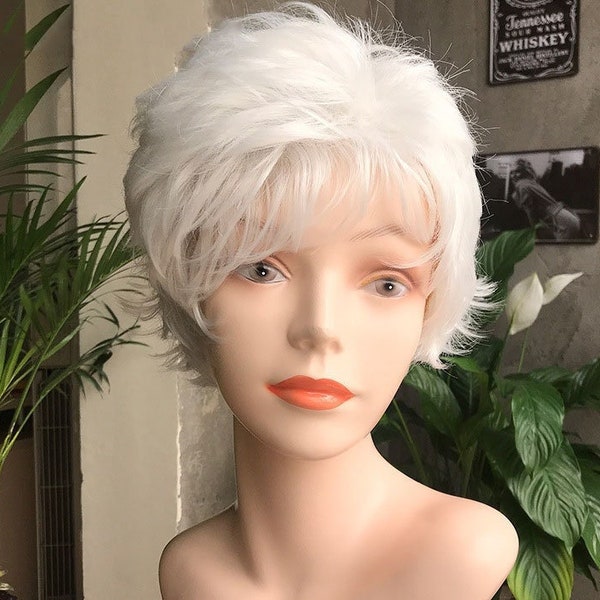 Artistic Short White Wig Moment Digital Art