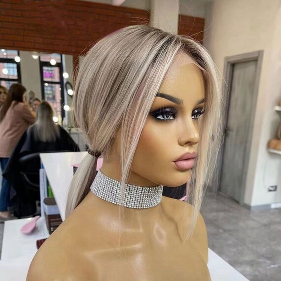 Ash blonde human hair bob wig cheap