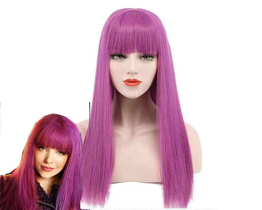 Wig Cosplay Wig Costume Wig Purple Long Straight Wig With - Etsy Hong Kong Wig Cosplay Wig Costume Wig Purple Long Straight Wig With - Etsy Hong Kong