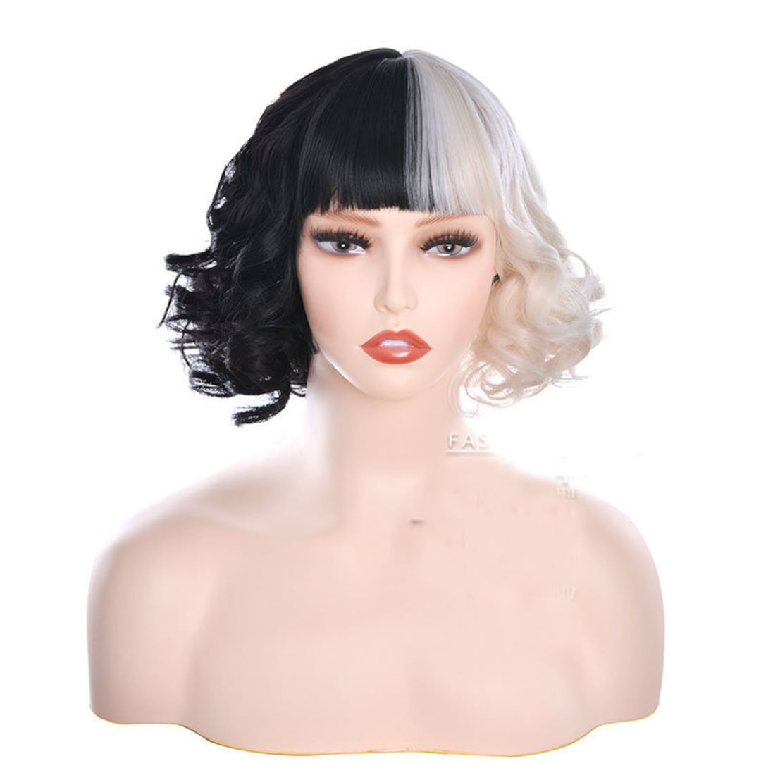 Wig Cosplay Wig Costume Wig Short Black White Role Playing Wig Headwear
