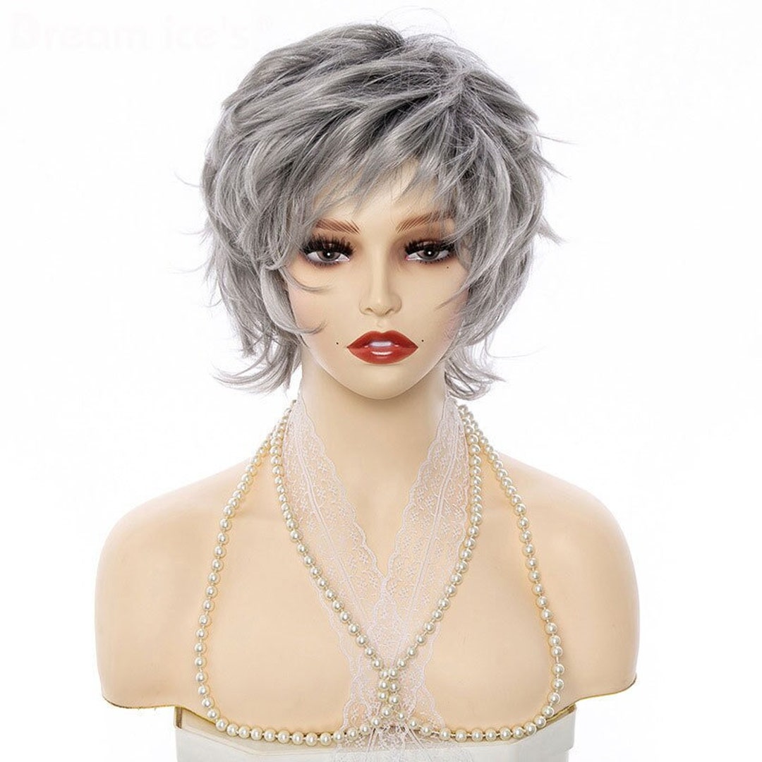 Ash Blonde Gray Wigs Short Cut Wig for Women Wigs Short Pixie Cut Wigs
