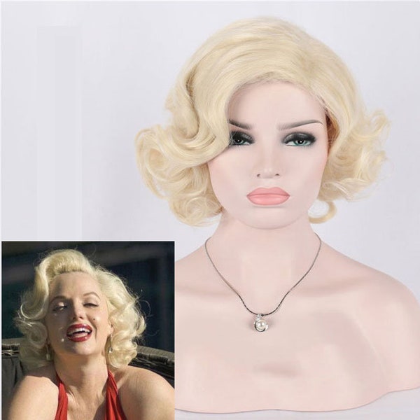 Wig Cosplay Wig Costume Wig short blonde bob wig Role Play wig short wavy wig Halloween Wig for women Marilyn Monroe Wig