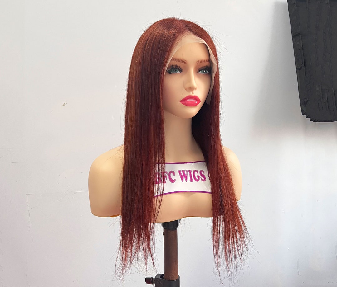 WIGS Human Hair Wig Lace Front Wig for Women Long Wig Burgundy Etsy