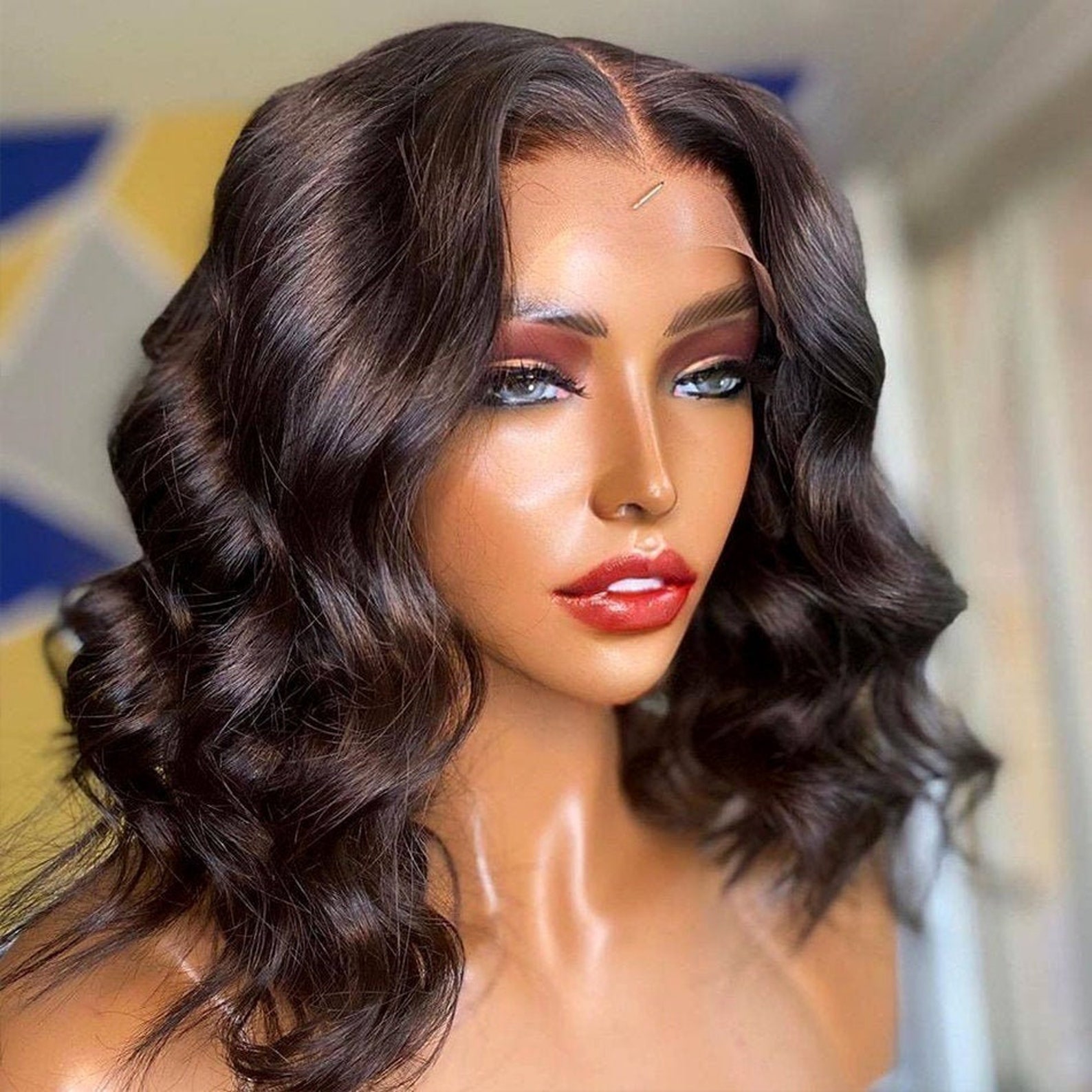 Lace Front Bob Wig Human Hair Remy Body Wave Wig For Women T Etsy