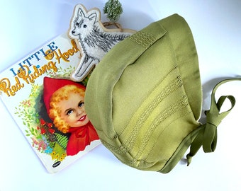 Brimmed Green Baby Toddler Bonnet Sunbonnet Boy/Girl