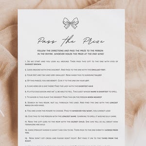 Pass the Prize Baby Shower Game: Editable Canva Template (Digital Download