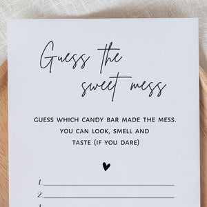 Guess the Sweet Mess Baby Shower Game: Minimalist Design (Digital Download)
