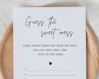 Guess the Sweet Mess Baby Shower Game: Minimalist Design (Digital Download)