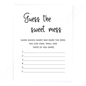 Guess the Sweet Mess Baby Shower Game (Digital Download)