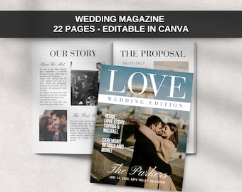 Wedding Magazine Template: Editable Canva Program and Timeline (Digital Download)