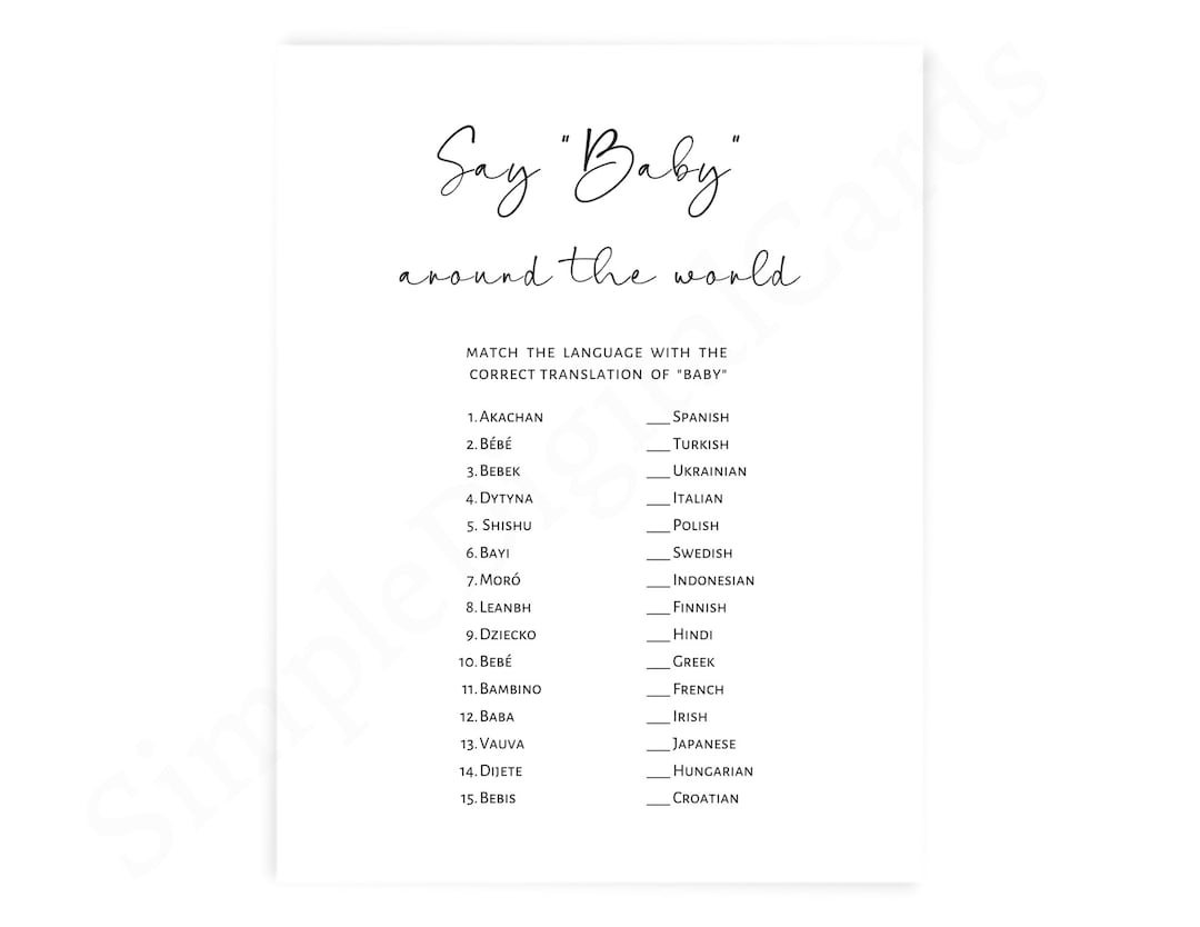 20 X Word Scramble Babyparty-Spiel – Botanicals Design, Inkl. Antwortkarte