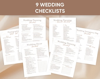 Wedding checklist, wedding planning checklist, photography shot list, wedding checklist printable, digital download