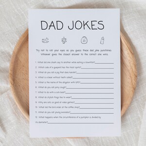 Dad Jokes Baby Shower Game Printable Minimalist Game Baby - Etsy UK