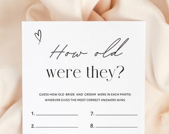 How old were they bridal shower game minimalist. Digital download