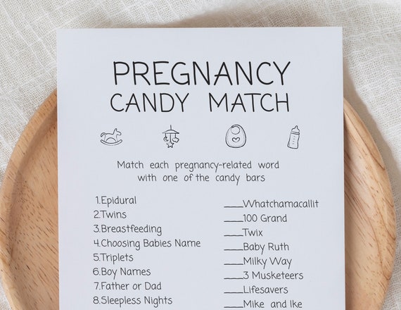 Pregnancy Candy Match Game Printable