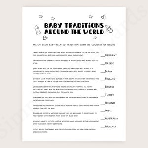 Babytraditioner runt om i världen, minimalistisk babyshowerlek, pojke, flicka, könsneutral. Digital nedladdning