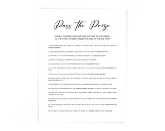 Pass the prize baby shower games minimalist, boy, girl, gender neutral, games printable, digital download