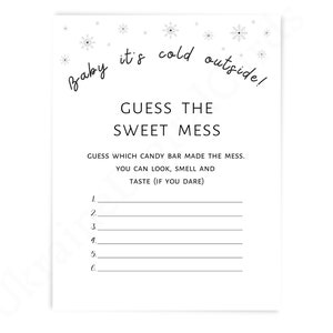 Guess the Sweet Mess, Baby Shower Game Winter, Guess the Taste Game ...