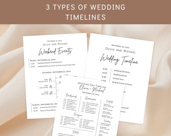 Wedding Timeline Template: Minimalist Event Schedule (Digital Download)