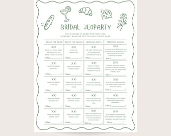 Jeopardy Bridal Shower Game - Fresh off the market. Printable Game, Digital download