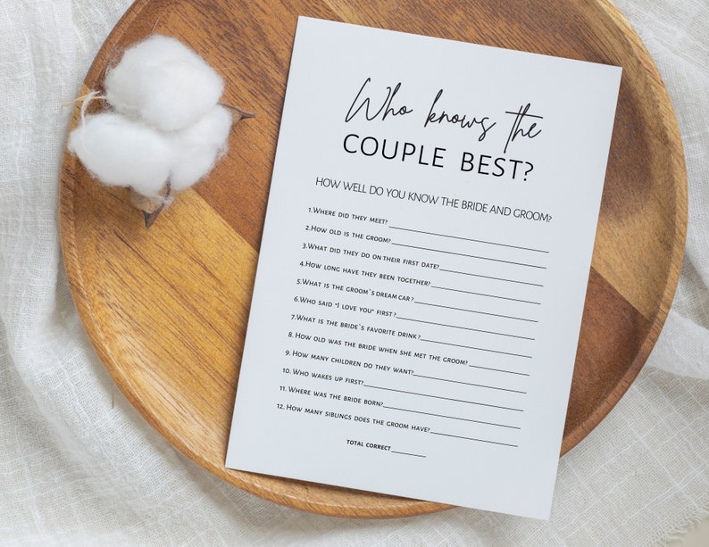 bride and groom trivia
