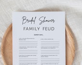 Bridal Shower Family Feud Game: Minimalist Bachelorette Party (Digital Download)
