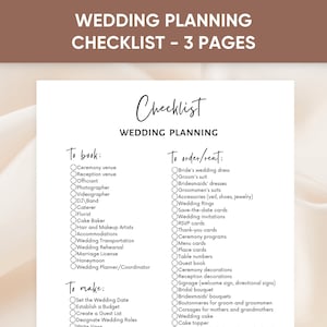 Wedding checklist, wedding planning checklist, editable Canva , wedding checklist printable, digital download