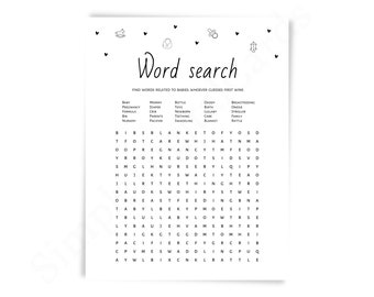 Baby Shower Word Search Game: Gender Neutral Printable (Digital Download)