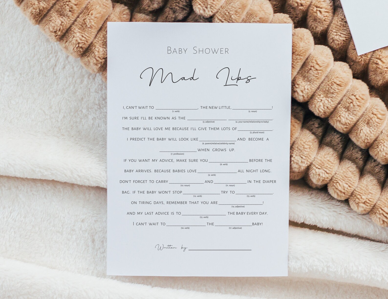 Mad Libs Game Baby Shower Game Advice for Mom to Be Advice Etsy