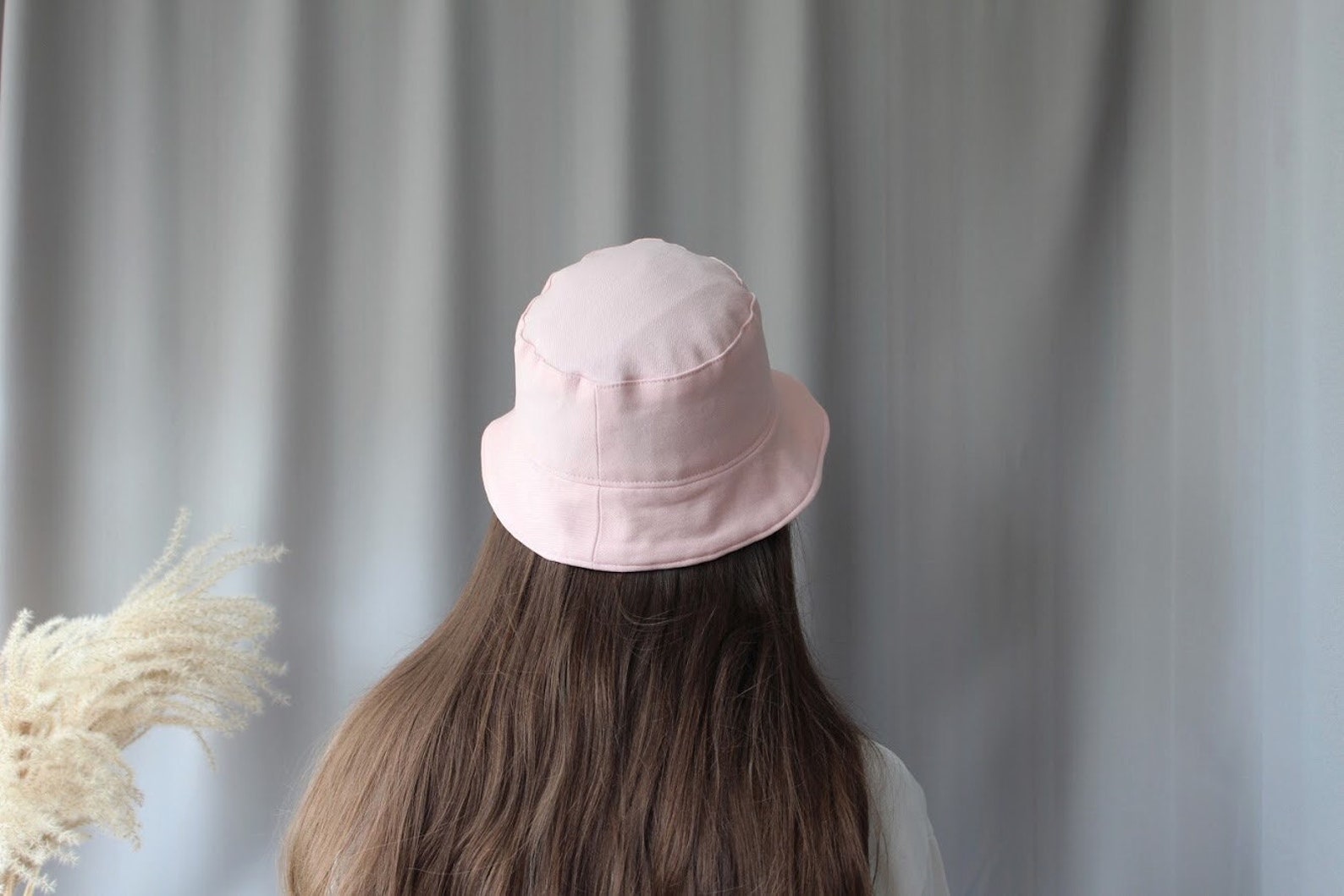Pink bucket hat cotton hat summer hat women hat Etsy