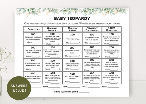 Baby Games Baby Shower Games Printable Greenery Etsy Norway