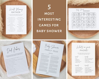 Baby Shower Games Bundle: Jeopardy, Family Feud (Digital Download)