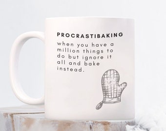 Baking gift - procrastibaking mug, baking is my therapy, baking superpower, gifts for the baker who has everything, mothers day,