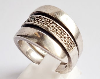 region Stor mængde tandpine ESPRIT Vintage 925 Sterling Silver Geometric Ring. Size: 16.5 - Etsy