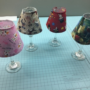 Home Decor--Wine Glass Mini-Lamp Shades