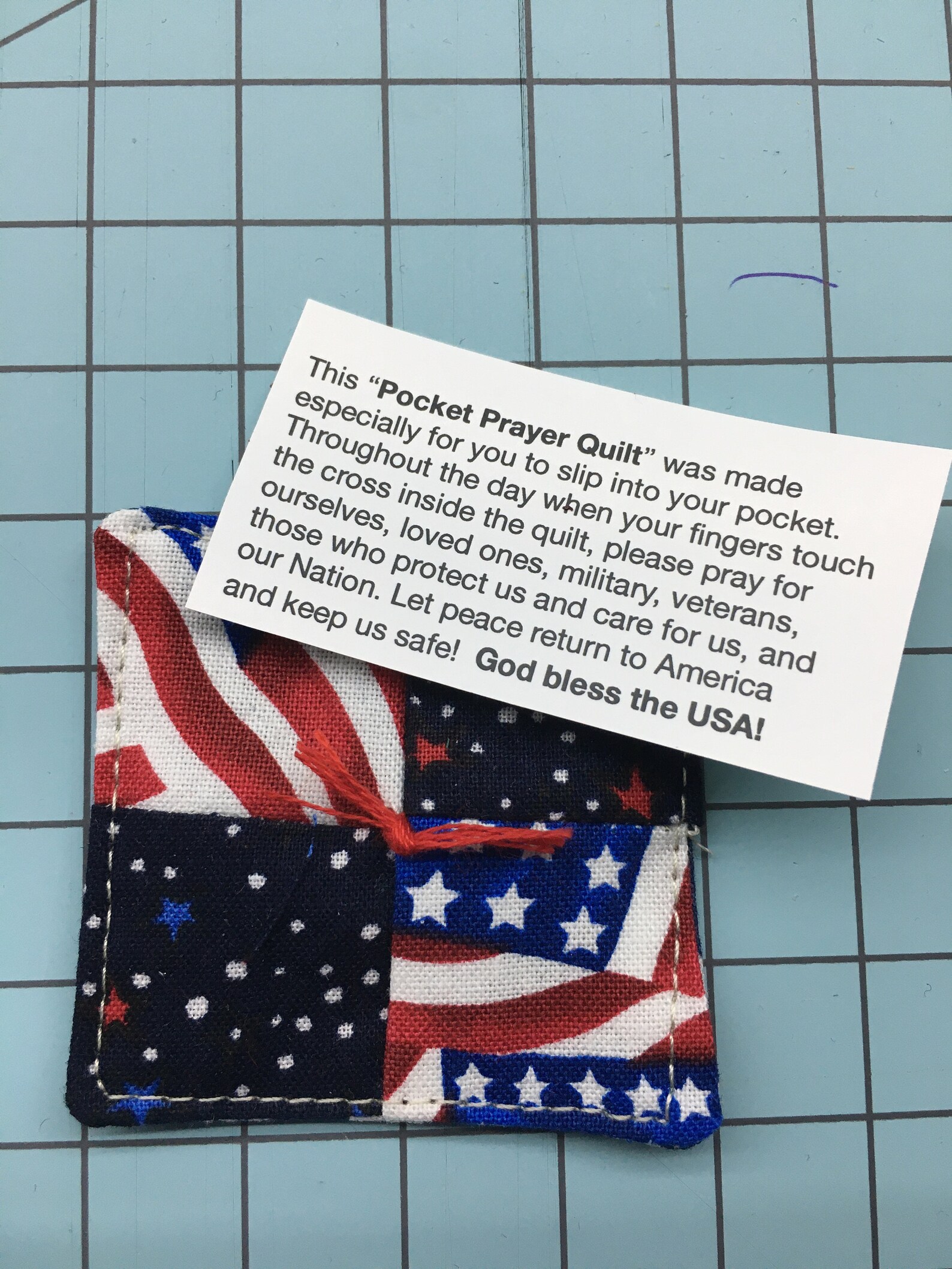 Patriotic Pocket Prayer Quilt MINIMUM ORDER OF 5 Etsy