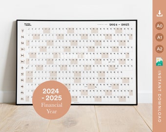 Australia Financial Year Wall Planner 2024 - 2025