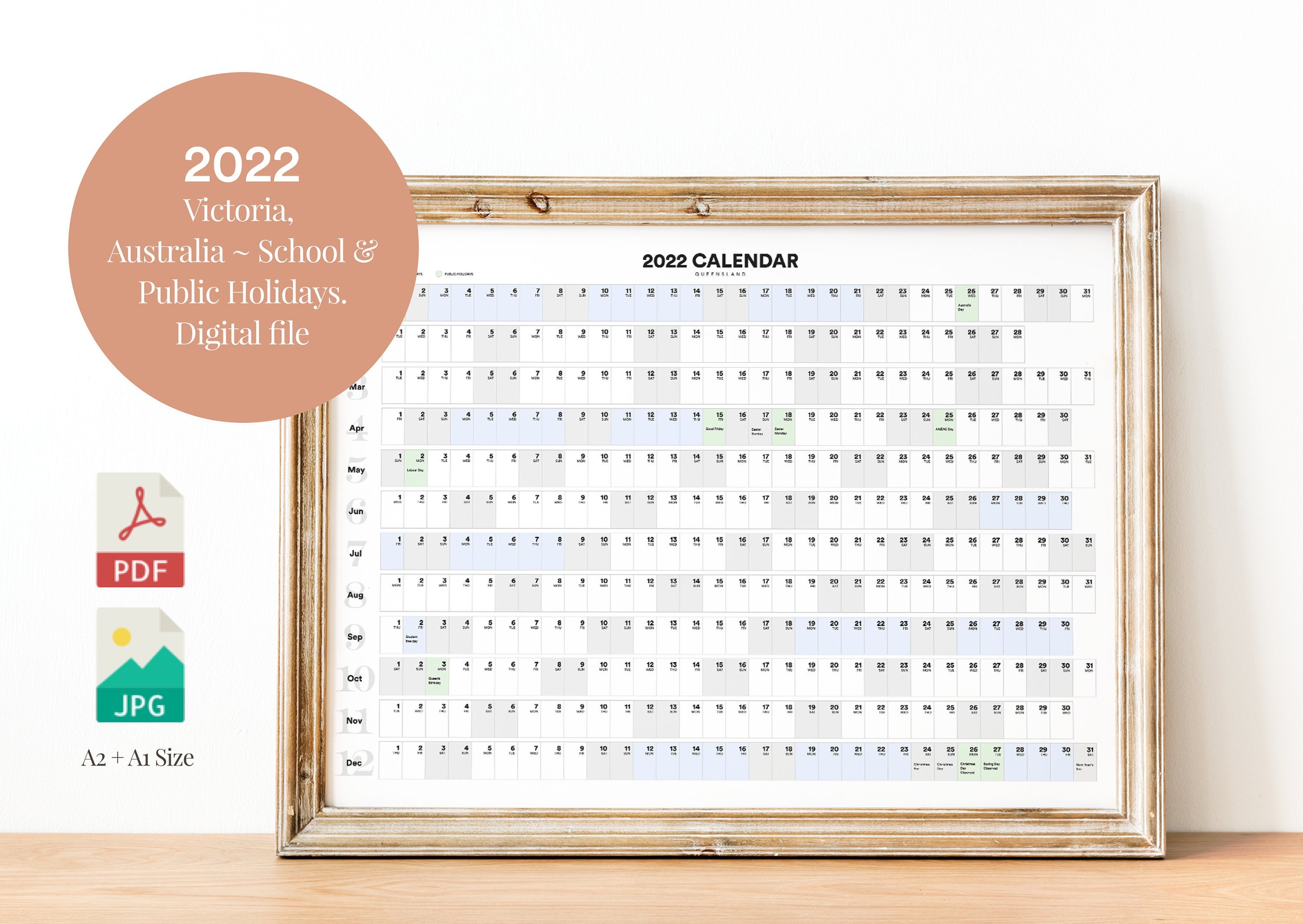 victoria australia calendar 2022 wall planner includes etsy