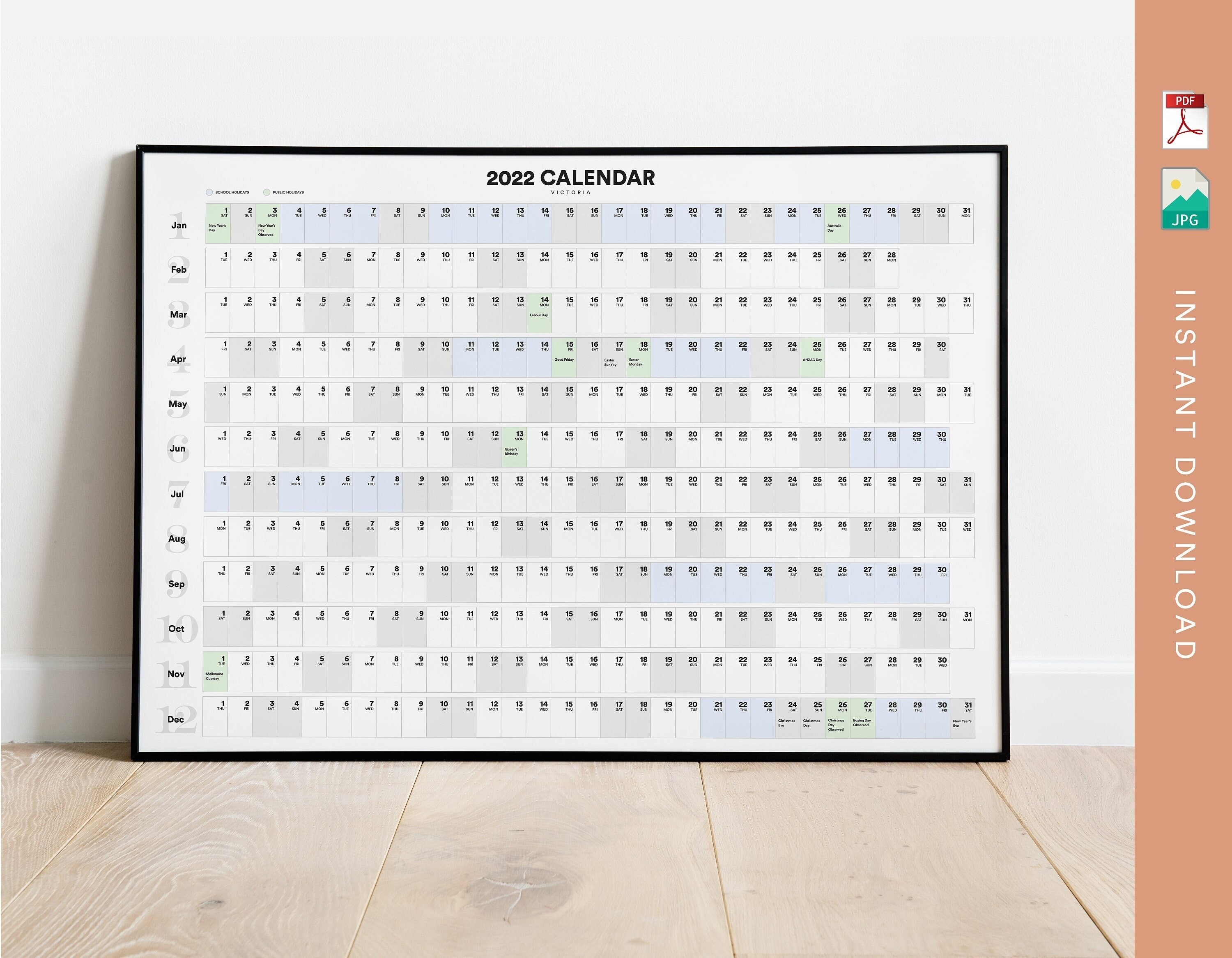victoria australia calendar 2022 wall planner includes etsy