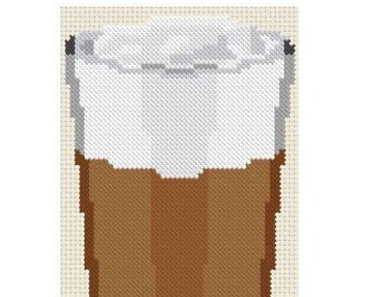 Modèle de point de croix Macchiato. PDF. Modèle de point de croix de café. Modèle de point de croix facile