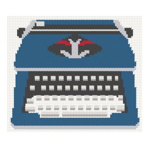 Typewriter Cross Stitch Pattern. PDF. Easy Cross Stitch Pattern. Writing Cross Stitch Pattern.